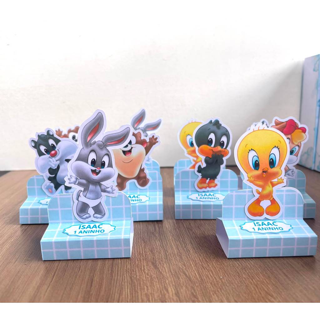 Porta Bis Duplo Baby Looney Tunes Personalizado - Já Montado - Lembrancinha de Aniversário Infantil