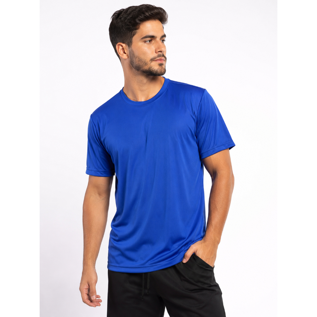 Camiseta Dry Fit Masculina Academia Esportiva Treino Corrida Fitness Camisa Lisa Casual Elastano Premium