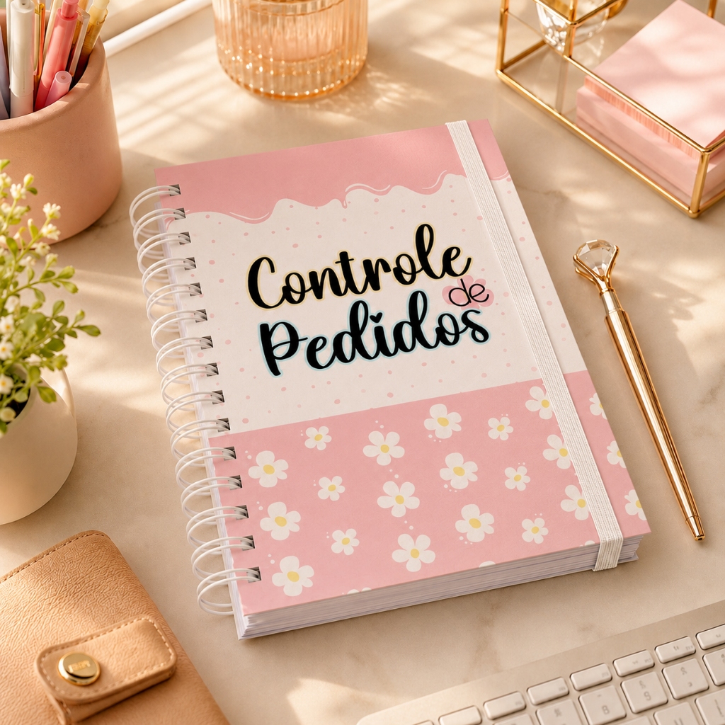 Caderno Controle de Pedidos Caderneta Anotações Pedidos Empresa Meus Pedidos Capa Dura 170