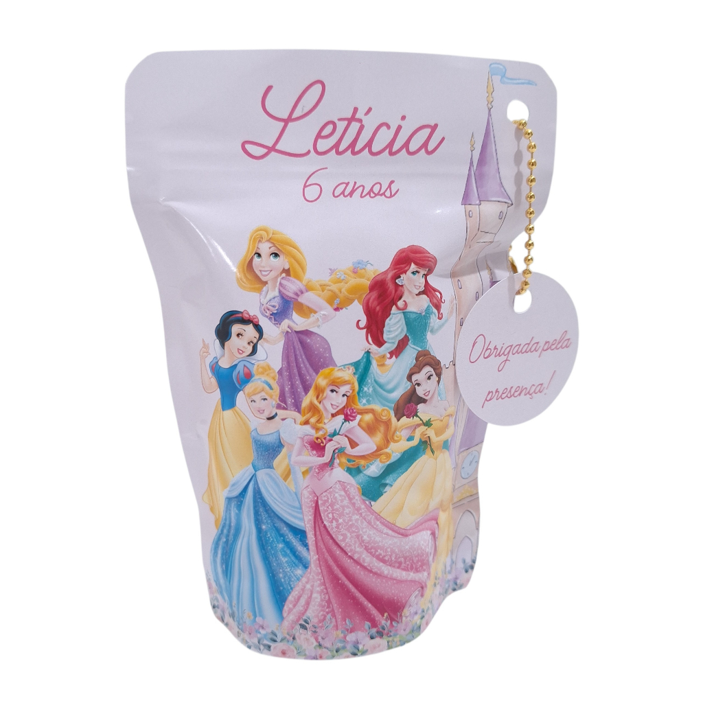 Saquinho Zip Lock Personalizado Princesas Lembrancinhas Sacolinha Personalizados Decoração