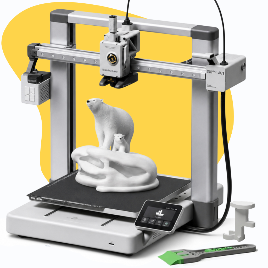 Impressora 3d Fdm Aberta A1 Bambu Lab Sem AMS + Porta Resíduos - Espátula - Chave Manutenção