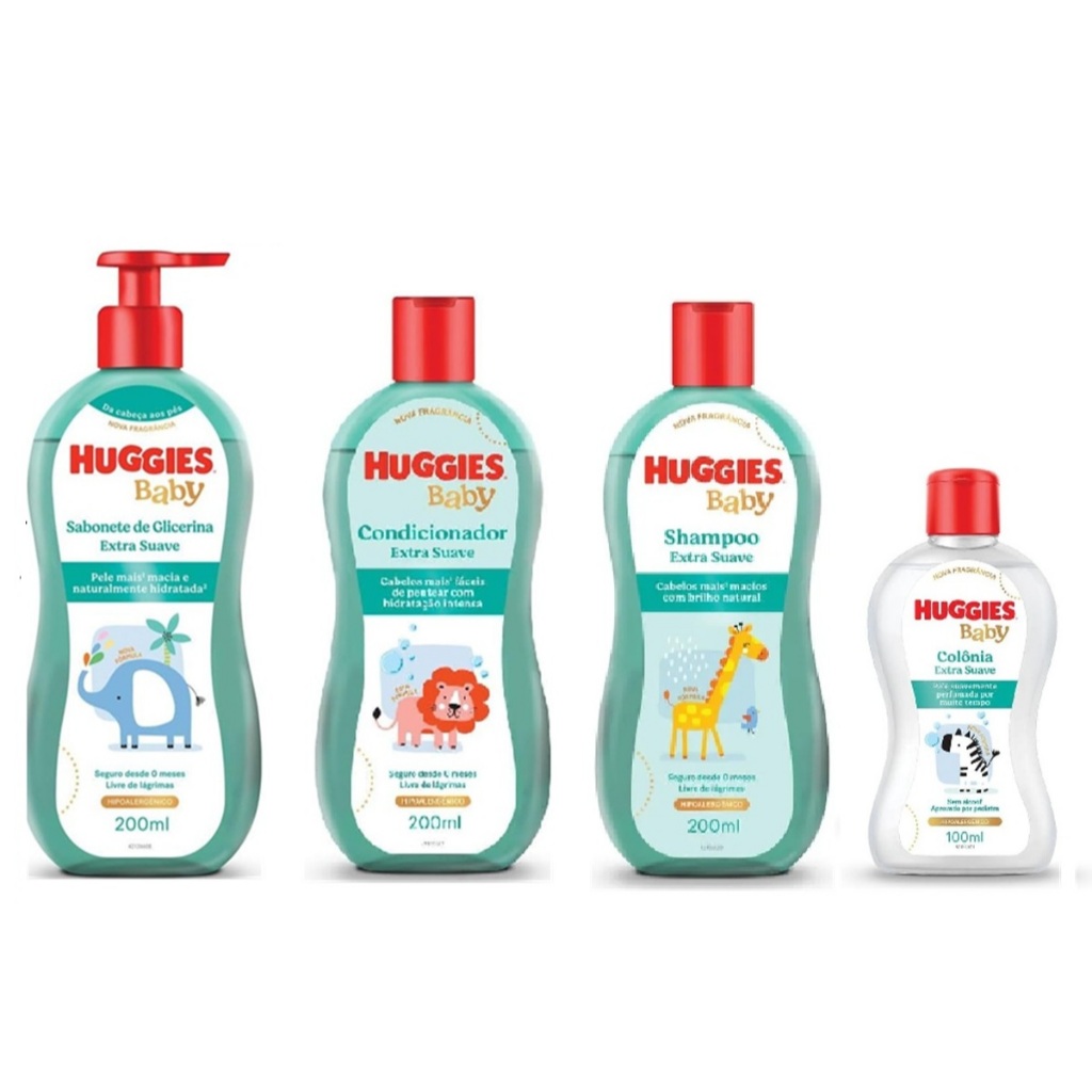 Kit Huggies De Higiene Infantil Extra Suave Livre De Lágrimas 4 Itens