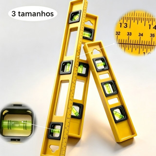 Nível Manual Preciso e Durável 30/50/60cm com 3 Bolhas e Régua Integrada Para Construção …