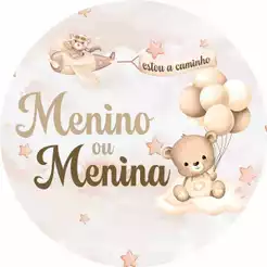 Painel redondo Tema Chá Revelação Oh Baby
