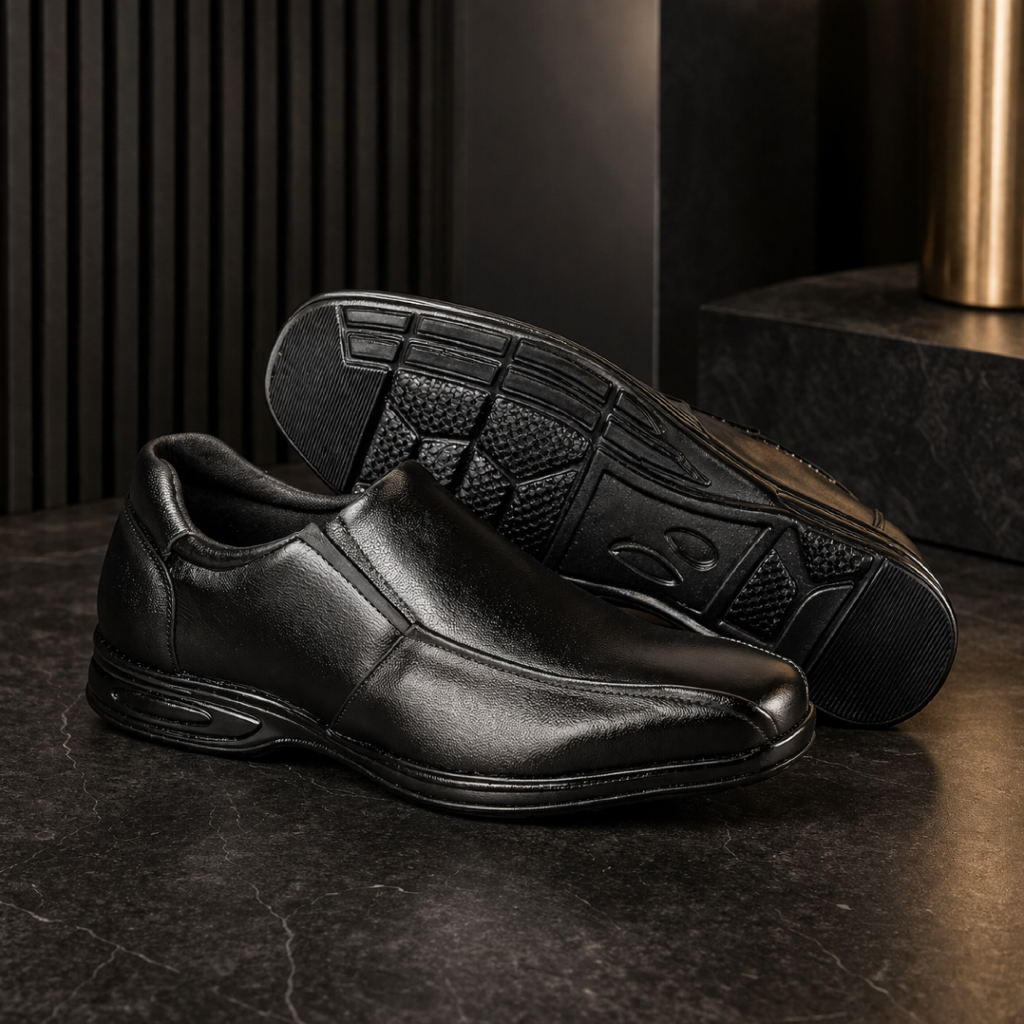 Sapato Social Masculino Elegante de Couro Ortopédico Confortável Leve Sola Antiderrapante Envio Imediato Original