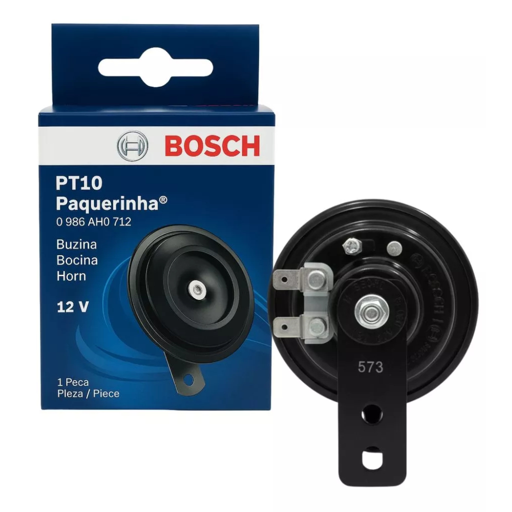 Buzina Automotiva BOSCH Paquerinha Unitária Mini 12V PT10 Universal Moto Carro