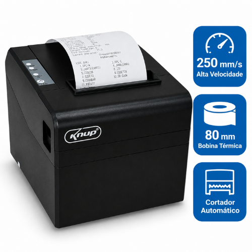Impressora Térmica 80mm USB Cortador Automático 250mm/s ESC POS para PDV Cupom Não Fiscal QR Code