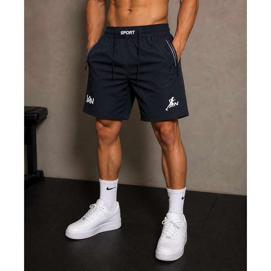 Bermuda Short  Masculino com Elastano Impermeavel  Secagem  Rápido 3 Bolsos Ziper  2 lateral 1 atras Academia Corrida