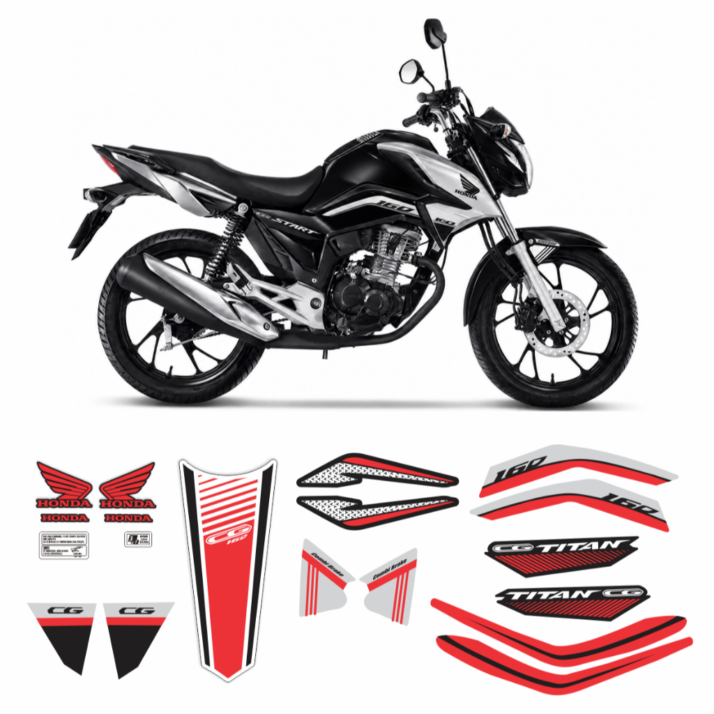 Adesivo para Moto Titan 160 - 2022 vermelho / azul / verde