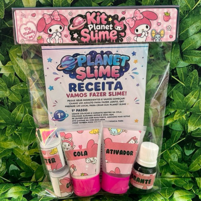 50 Kits Slime Personalizados menina | Lembrancinha de Aniversário | Qualquer Tema | Festa Infantil