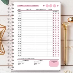 Agenda para agendamento de clientes não datada - NAIL DESIGNER/Lash designer