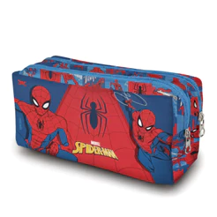 Estojo Escolar Duplo Homem-Aranha Spider-Man Com 2 Divisórias Organizador