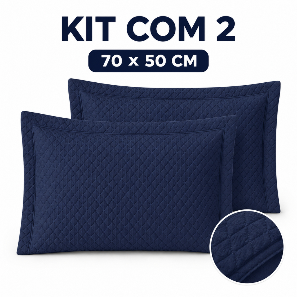 Kit 02 Porta Travesseiro 70 cm x 50 cm Capa Protetora Fronha Varias Cores Matelado