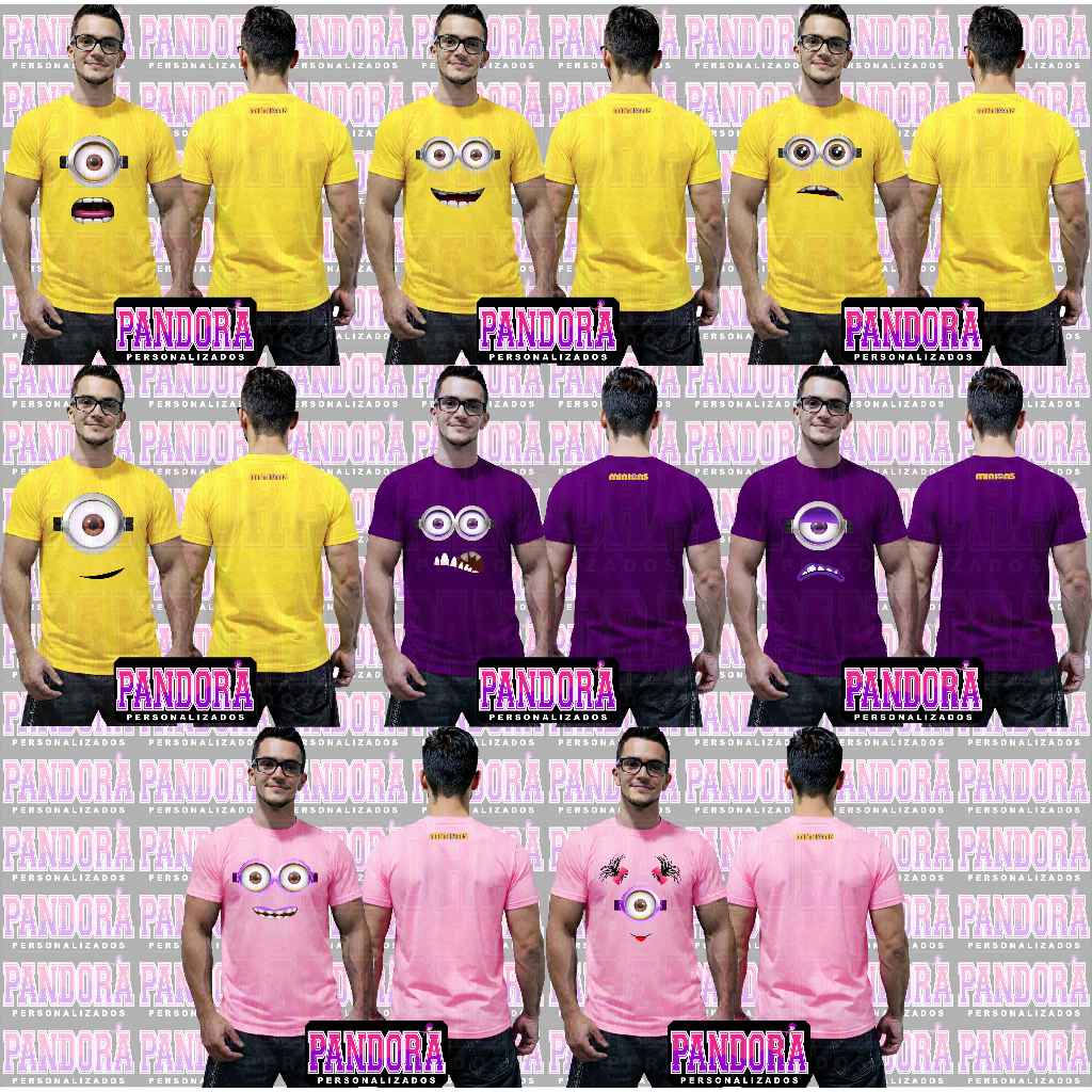 Camiseta Minions personagens animados e divertidos em tamanho infantil e adulto
