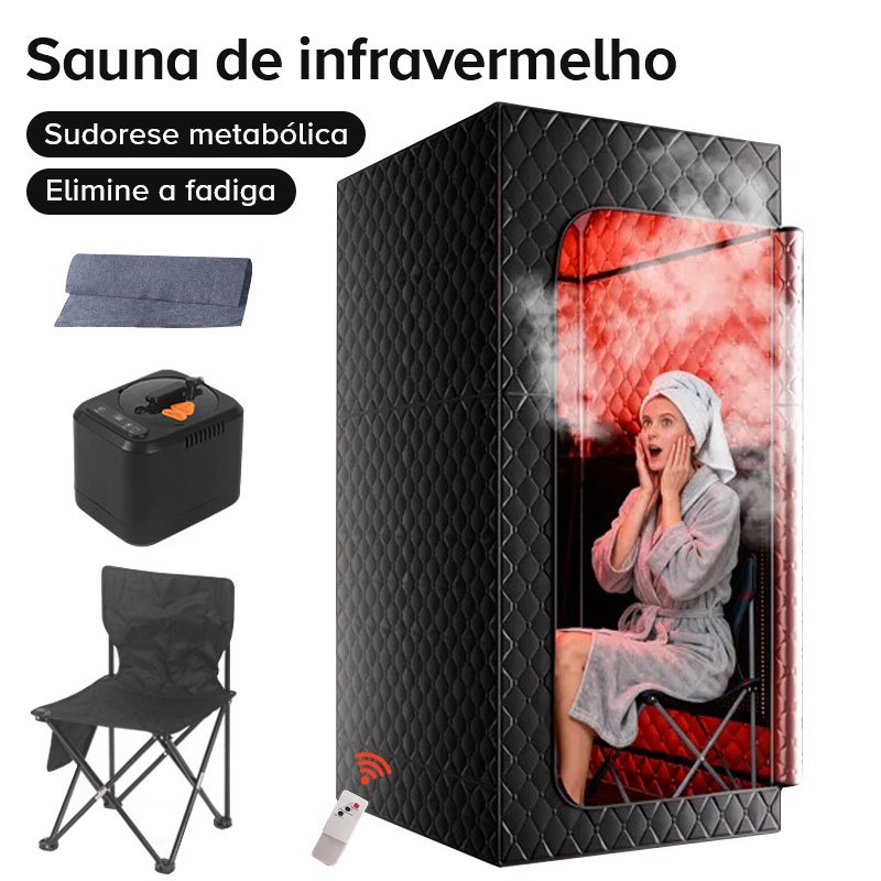 Sauna A Vapor Portátil Universal 220V 3L Kit Completo De Uso Com cadeira  Temporizador Úmida