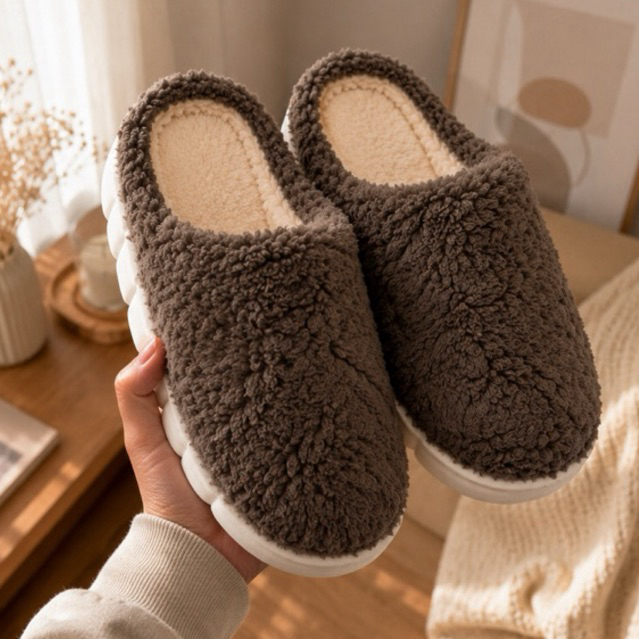 Pantufa Masculina NUVEM Peluciada Super Macia Quentinha Antiderrapante Confortável Inverno