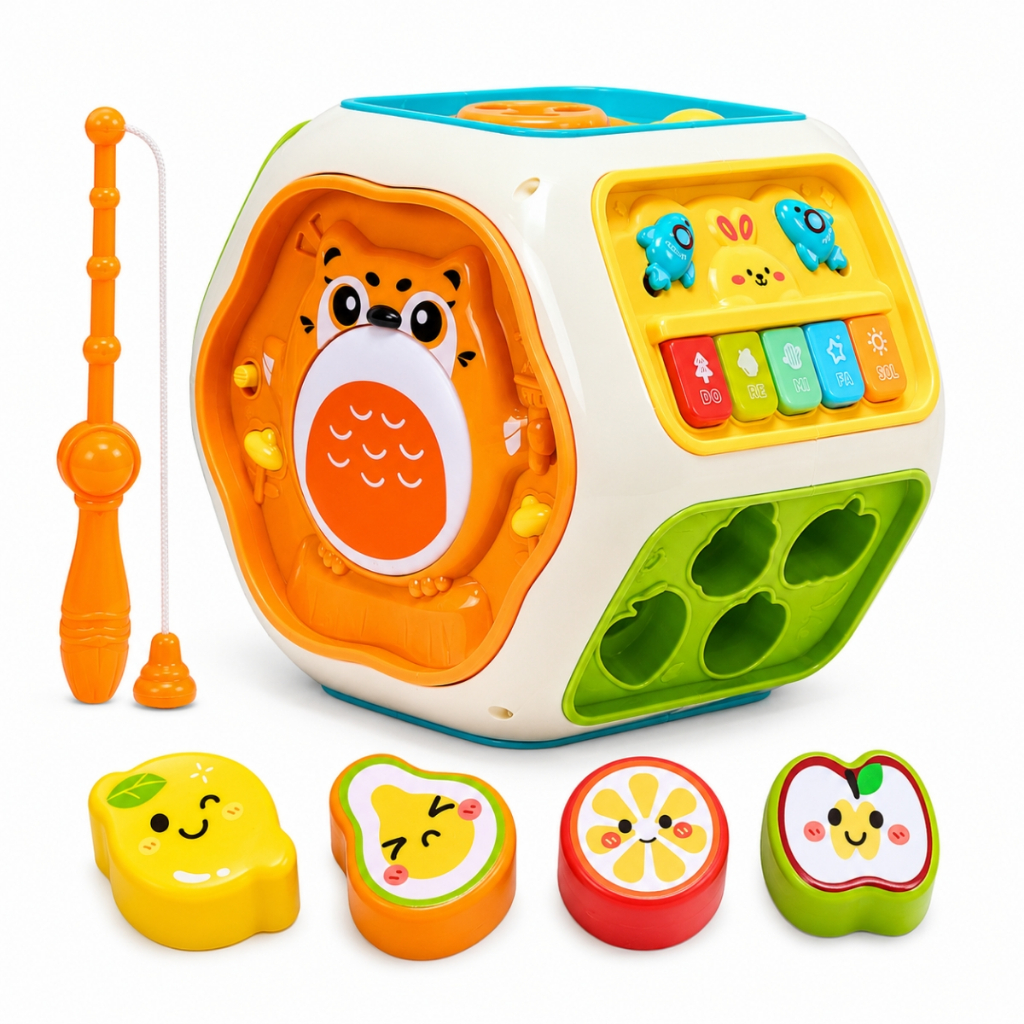 Brinquedo Musical Jogos de Atividades Octógono 8 em 1 C/ Luz e Som - Castela