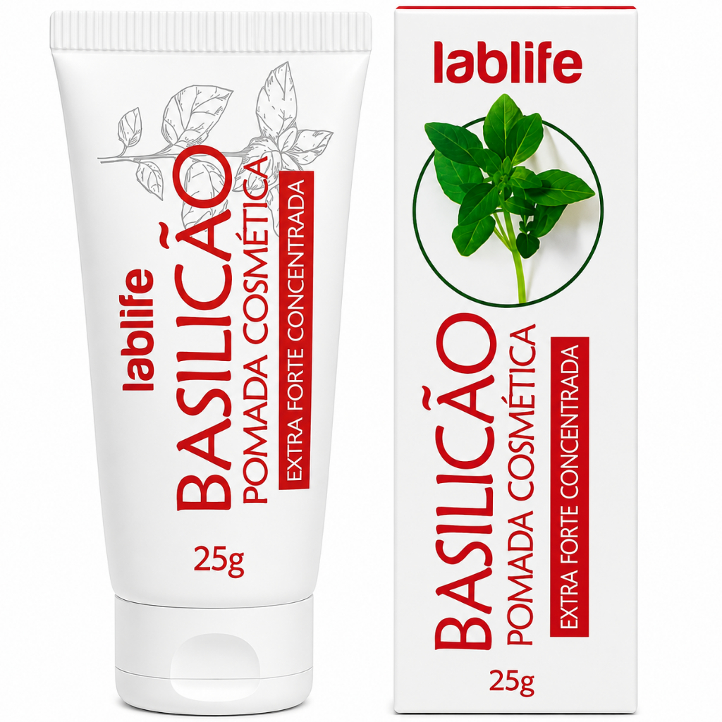 Pomada Basilicão 25g Secativa Cicatrizante Espinhas Furúnculos Pele Inflamada Irritação Cutânea