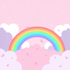 Papel de Parede Personalizado Arco Íris Rosa Inove Menina Cute Infantil