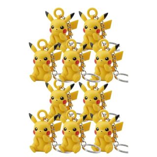 Kit 10 Chaveiros Pokemon Pikachu Amarelo Alta Qualidade