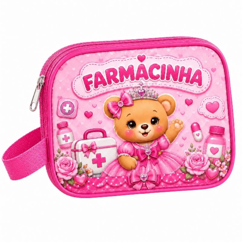 Necessaire Farmacinha Infantil pequena de bolsa 🩵 Porta Remédios Bebê | Estojo Baby Menino e menina pequena