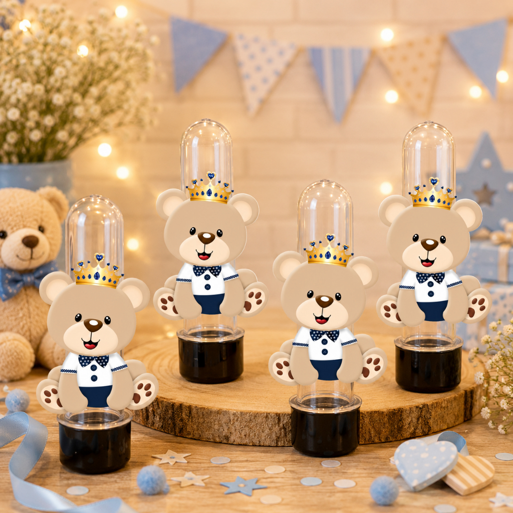 ENVIO RÁPIDO 40 Apliques Ursinho Princípe chá de fralda tubetes kit festa lembrancinhas aniversário minos festa infantil