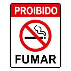Placa Proibido Fumar Aviso Sinalização PVC Não Fume Área Livre de Fumo Empresa Escola Comércio Restaurante
