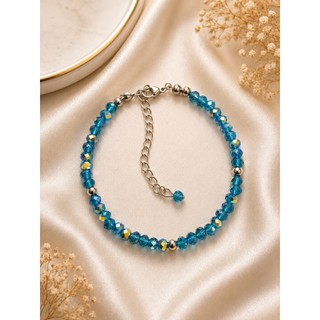 Pulseira feminina de zircônia acabamentos em aço inox 16cm+4cm de extenssora presente.
