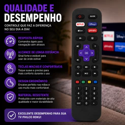 Controle Remoto Compatível Com Philco AOC Roku Smart Tv