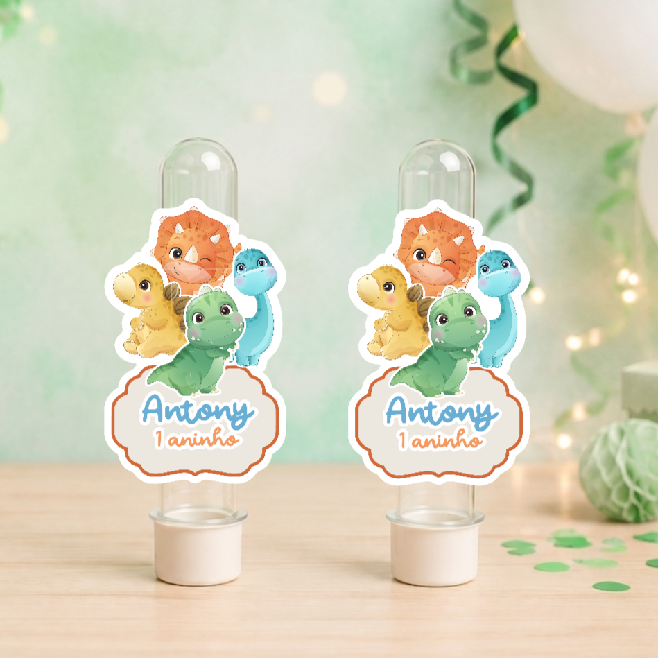 Aplique para Tubete Dino Baby Dinossauro personalizados | festa | kit | lembrancinha