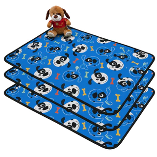 Kit 3 Tapetes Higiênicos Grandes 100x70 Premium Estampados – Laváveis, Super Absorção, até 300 Lavag