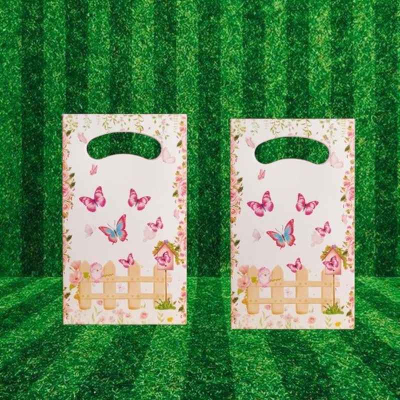 kits sacolinhas jardim encantado - sacolinhas surpresa borboletas  - lembrancinhas festas aniversário