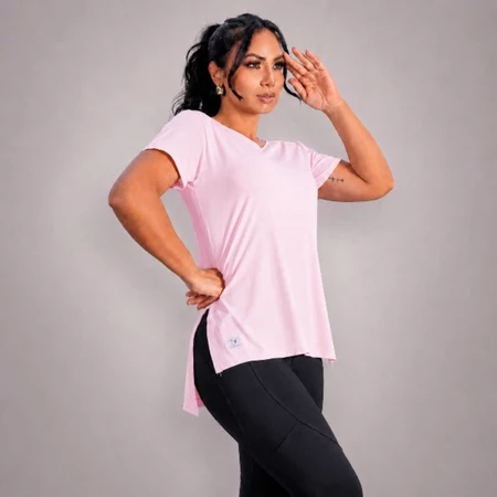 Blusa Dry Fit Long Line Feminina Tampa Bumbum Para Academia Fitness Poliamida