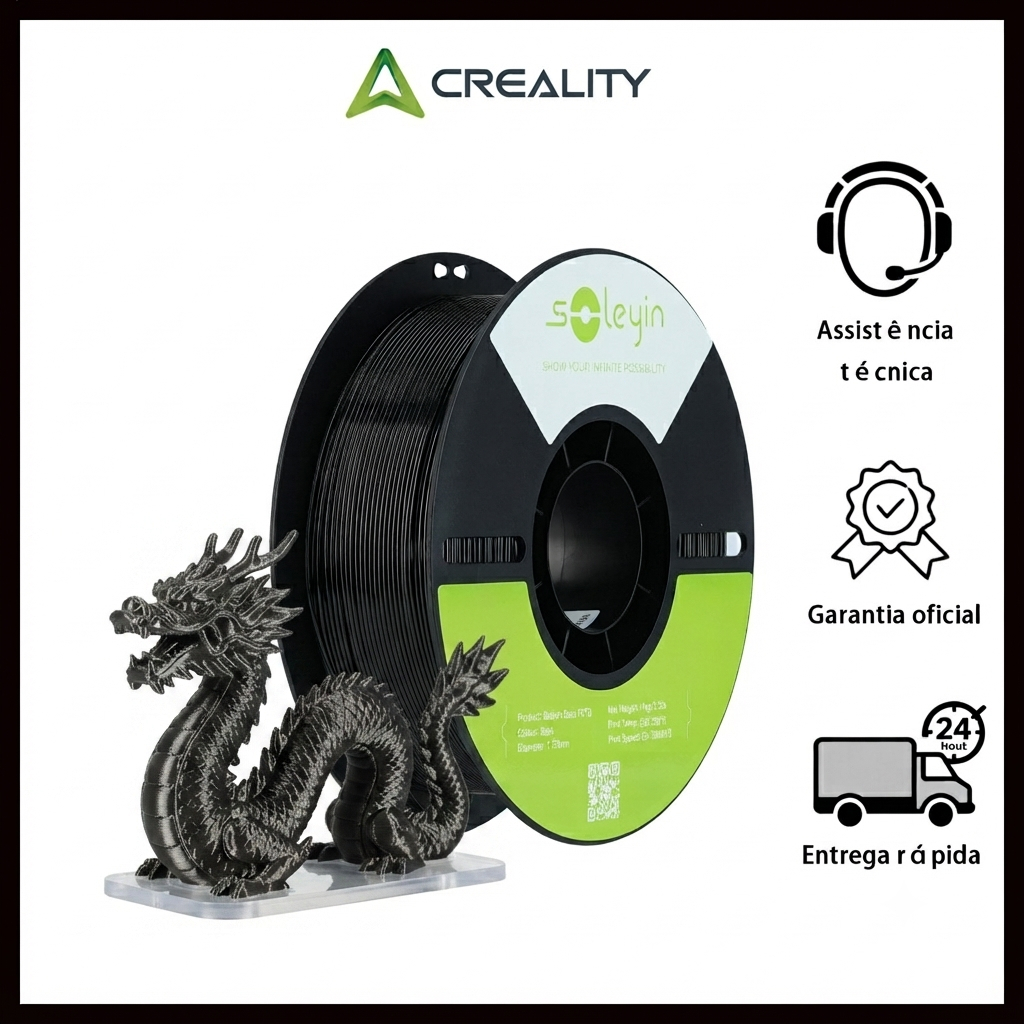 Creality Soleyin Basic PETG Consumíveis filamento Adequado Para impressoras 3D Bambu -10KG -1.75mm