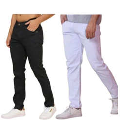 Kit Calças JEANS Masculina Preto/Branco Estilo Básico