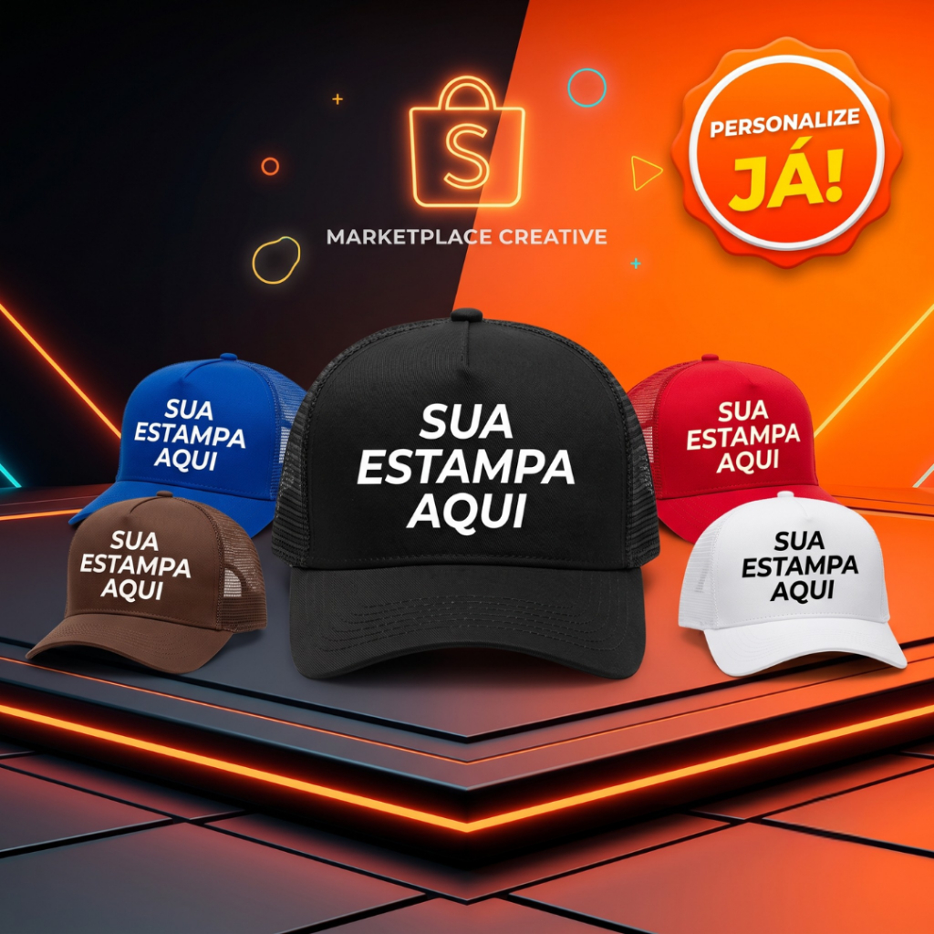 Boné Trucker Personalizado Com Logo Empresa Foto Nome Estampa Exclusiva Ajustável Premium