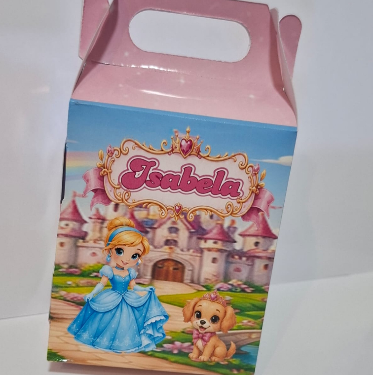 Caixa Milk Lembrancinha Festa Princesas Personalizada com Nome