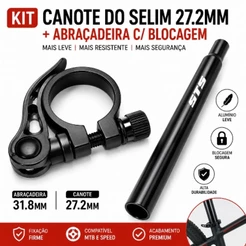 Kit Canote Do Selim 27.2mm + Abraçadeira C/ Blocagem Cor Preto