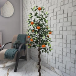 Árvore Artificial Fruta Grande Decoração Limão Maçã Manga Laranja 150cm Sem Vaso