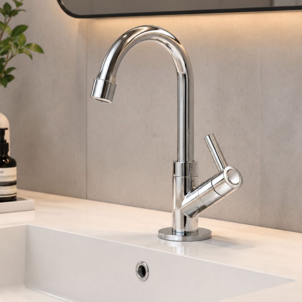 Torneira Pia de Banheiro Lavatório Lavabo Cromada Premium ABS 1/4 de Volta 1168 C72