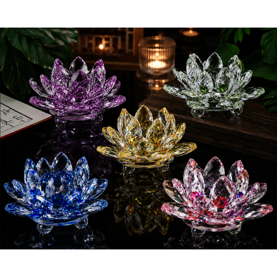 Flor De Lótus Vidro Decoração
