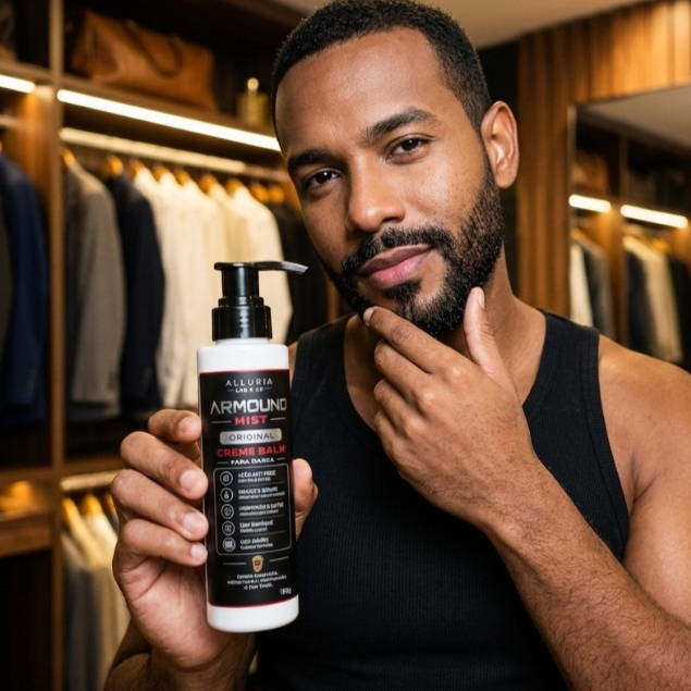 Creme Balm Hidratante para Barba  Alinha os Fios Modelador Anti Frizz Ação Antibacteriana