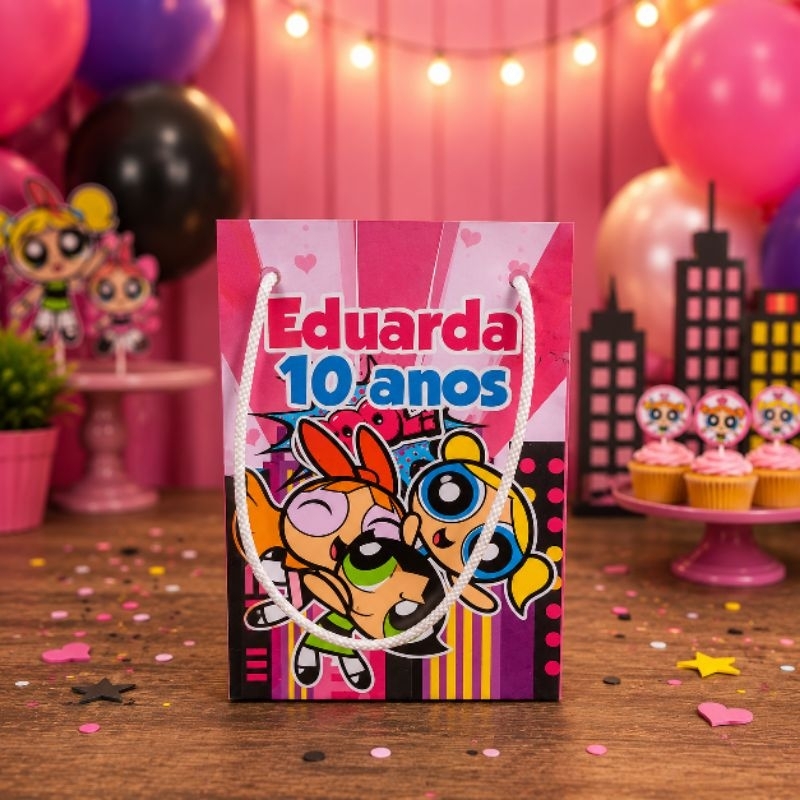 Kit Sacolinhas Personalizadas para Festa As Meninas Super Poderosas - Monte em casa