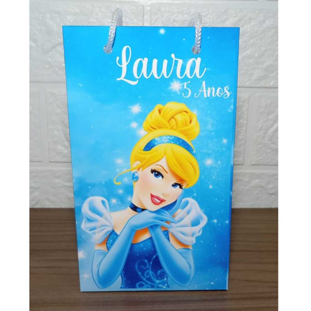 Kit Sacolinha Personalizada Cinderela  para Lembrancinhas Festa Infantil