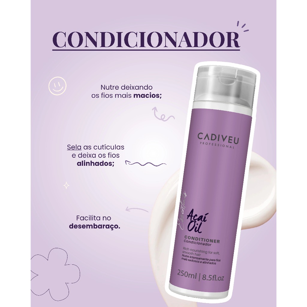 Cadiveu Professional Kit Açaí Oil Sh + Cond + Oléo 60ml — imagem 2 de 2