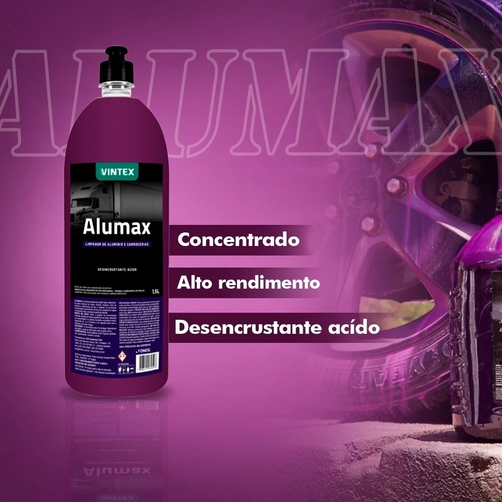ALUMAX 1,5L VONIXX DESINCRUSTRANTE LIMPADOR DE ALUMINIO E CARROCERIAS ROXINHO — imagem 2 de 2
