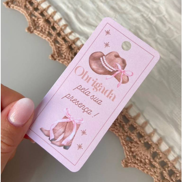 Tag Lembrancinha boiadeira Infantil Personalizada | Cartão Agradecimento Festa Aniversário | Mimo Infantil