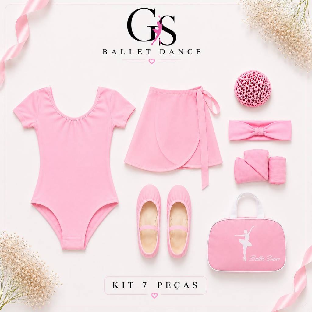 Kit Ballet Infantil Transpassada 7 itens