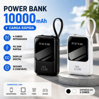 Carregador Power Bank 10000mah Portátil Display Digital 22W Carregamento Super Rápido Com…