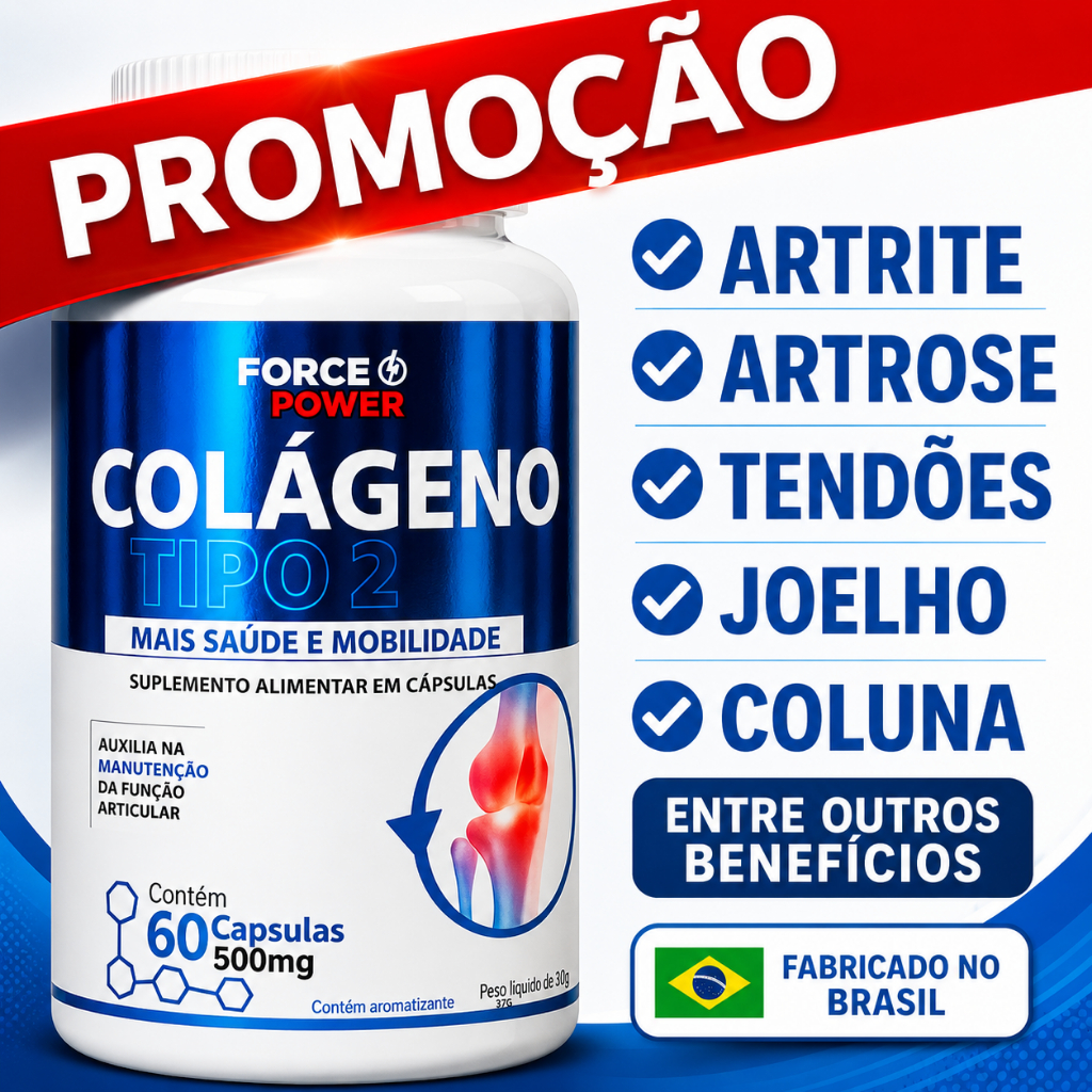 Colágeno Tipo 2 ORIGINAL 60 Cápsulas 40 mg  - POTE PARA 30 DIAS USO